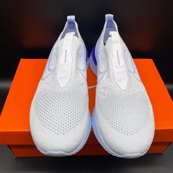 Nike Epic Phantom React Flyknit White/Hydrogen Blue BV0417-101 Men Size 7.5-14 - Picture 3 of 10